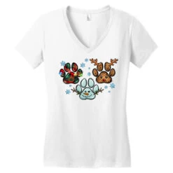 Christmas Paws Women's V-Neck T-Shirt -Noel Outfits Store pd.2526705114.72.25095316.s3.1 front white ffffff none x0y0 138 800x800 1