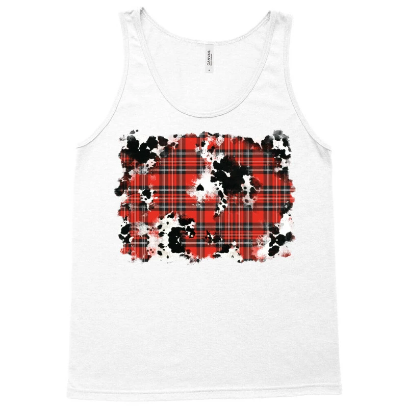 Christmas Plaid Cowhide Pattern Background Tank Top 5 Christmas Plaid Cowhide Pattern Background Tank Top - Image 3
