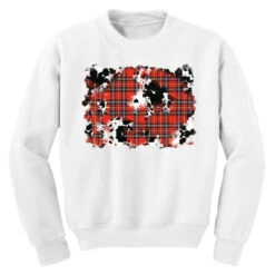 Christmas Plaid Cowhide Pattern Background Youth Sweatshirt -Noel Outfits Store pd.2526705457.52.25095319.s3.1 front white ffffff none x0y0 169 800x800 1