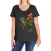 Christmas Lights Rooster Ladies Curvy T-Shirt -Noel Outfits Store pd.2526708371.116.25095346.s3.1 front black ffffff none x0y0 133 800x800 1