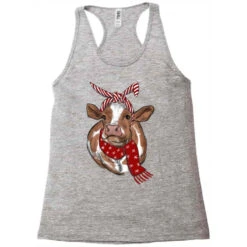Christmas Heifer With Scarf Racerback Tank -Noel Outfits Store pd.2526708460.45.25095347.s3.1 front grey ffffff none x14.5y0 115 800x800 1