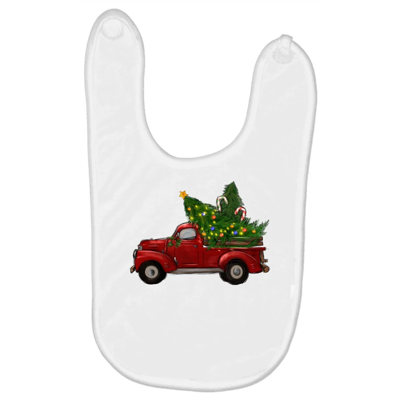 Christmas Trees With Truck Baby Bibs 3 Christmas Trees With Truck Baby Bibs