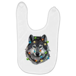 Christmas With Wolf Baby Bibs