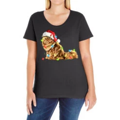 Christmas Persian Cat Ladies Curvy T-Shirt
