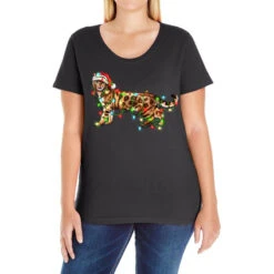 Christmas Bengal Cat Ladies Curvy T-Shirt