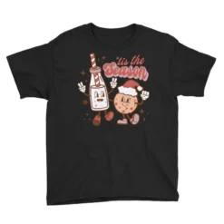 Tis The Season Christmas Milk And Cookie Youth Tee -Noel Outfits Store pd.2526746069.37.25095535.s3.1 front black ffffff none x0y0 129 800x800 1