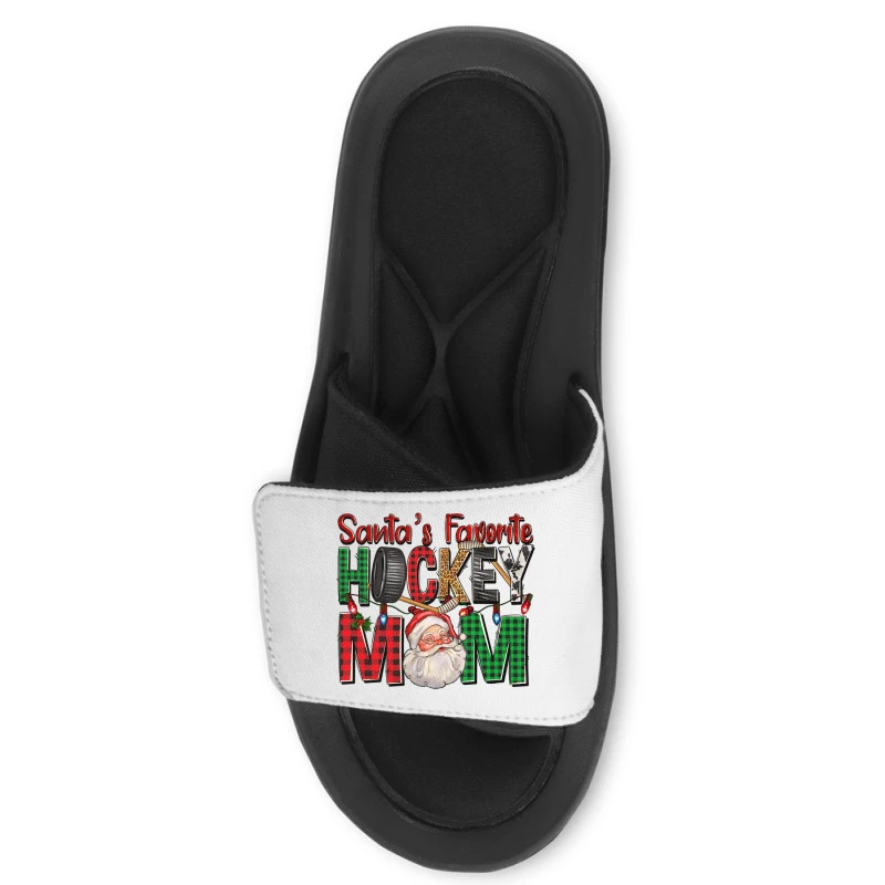 Santa's Favorite Hockey Mom Christmas Slide Sandal 4 Santa's Favorite Hockey Mom Christmas Slide Sandal - Image 2