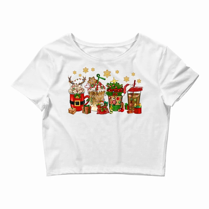 Christmas Coffee Drink Crop Top 3 Christmas Coffee Drink Crop Top