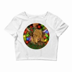 Brown Cow Christmas Crop Top