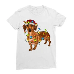 Dachshund Christmas Lights Ladies Fitted T-Shirt 9 Dachshund Christmas Lights Ladies Fitted T-Shirt -Noel Outfits Store pd.2526777603.36.25096830.s3.1 front white ffffff none x0y0 154 800x800 1