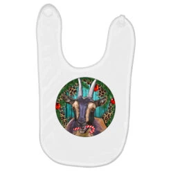 Dark Goat Christmas Baby Bibs