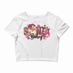 Santa Baby Pink Christmas Crop Top