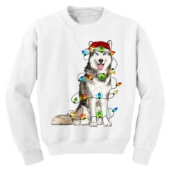 Husky Christmas Lights Youth Sweatshirt -Noel Outfits Store pd.2526781737.52.25096940.s3.1 front white ffffff none x1.5y0 166 800x800 1