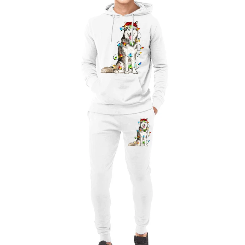 Husky Christmas Lights Hoodie & Jogger Set 3 Husky Christmas Lights Hoodie & Jogger Set