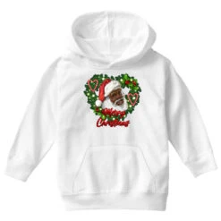 Merry Christmas African American Santa With Wreath Youth Hoodie -Noel Outfits Store pd.2526785531.53.25097035.s3.1 front white ffffff none x4y0 105 800x800 1