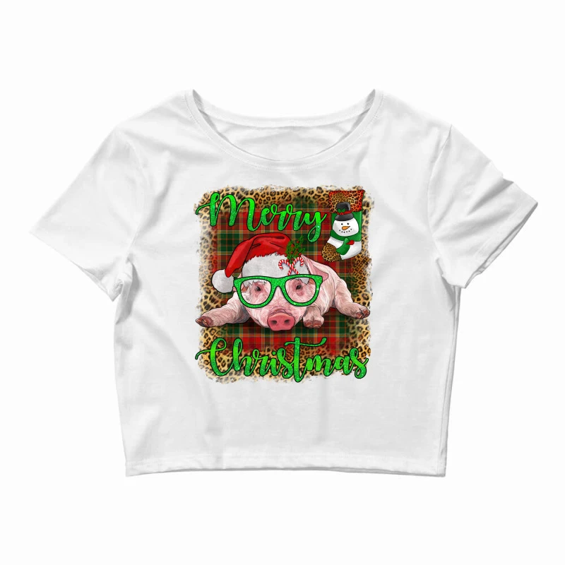 Merry Christmas Pig Crop Top 3 Merry Christmas Pig Crop Top