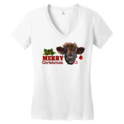 Merry Christmas Calf Women's V-Neck T-Shirt 9 Merry Christmas Calf Women's V-Neck T-Shirt -Noel Outfits Store pd.2526786606.72.25097033.s3.1 front white ffffff none x0y0 138 800x800 1