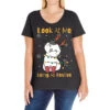 Look At Me Being All Festive Funny Cat Christmas Ladies Curvy T-Shirt -Noel Outfits Store pd.2526787358.116.25097046.s3.1 front black ffffff none x0y0 133 800x800 1