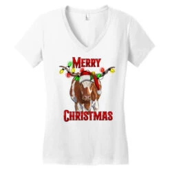 Merry Christmas Longhorn Cow Women's V-Neck T-Shirt 9 Merry Christmas Longhorn Cow Women's V-Neck T-Shirt -Noel Outfits Store pd.2526787698.72.25097054.s3.1 front white ffffff none x0y0 138 800x800 1