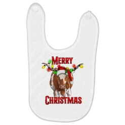 Merry Christmas Longhorn Cow Baby Bibs