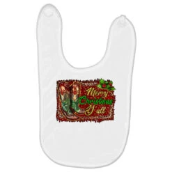 Merry Christmas Y'all Boots Baby Bibs