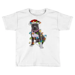 Pitbull With Christmas Lights Toddler T-shirt