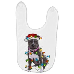 Pitbull With Christmas Lights Baby Bibs