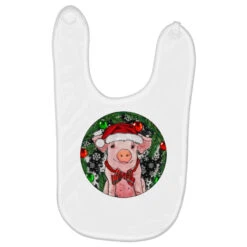Sitting Pig Christmas Baby Bibs