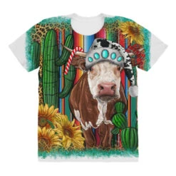 Western Christmas Cow All Over Women's T-shirt -Noel Outfits Store pd.2526803943.108.25097255.s3.1 front customized f5f5f5 none x45y1 294 800x800 1