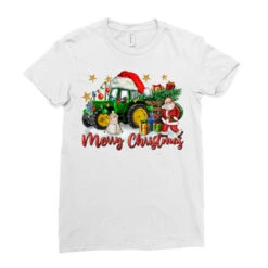 Christmas Green Tractor With Santa And Snowman Ladies Fitted T-Shirt -Noel Outfits Store pd.2526818044.36.25097497.s3.1 front white ffffff none x0y0 154 800x800 1