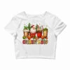 Christmas Santa Coffee Cups Current Mood Crop Top