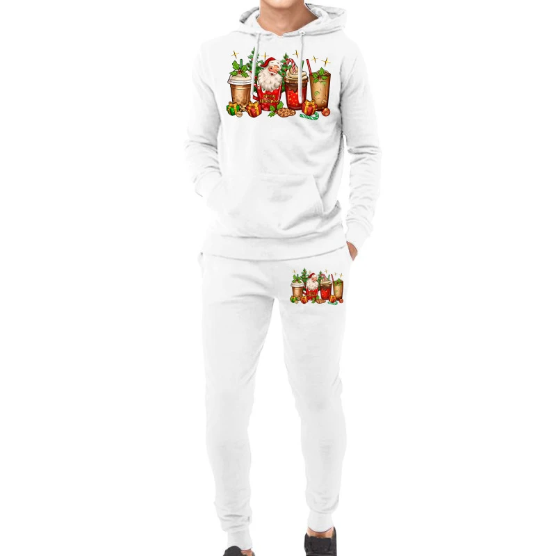 Christmas Santa Coffee Cups Hoodie & Jogger Set 3 Christmas Santa Coffee Cups Hoodie & Jogger Set