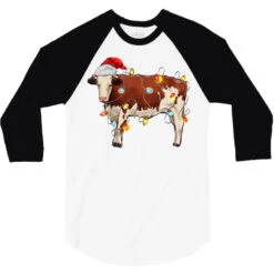 Christmas Cow 3/4 Sleeve Shirt 9 Christmas Cow 3/4 Sleeve Shirt -Noel Outfits Store pd.2526984047.33.25100678.s3.1 front white and black ffffff none x0y0 150 800x800 1