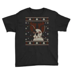 Ugly Christmas French Bulldog Puppy With Reindeer Youth Tee 9 Ugly Christmas French Bulldog Puppy With Reindeer Youth Tee -Noel Outfits Store pd.2527015867.37.25089430.s3.1 front black ffffff none x0.5y0 128 800x800 1