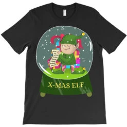Snow Globe Believe Elf Xmas Funny Christmas Elf Gi T-Shirt -Noel Outfits Store pd.2527021719.24.25094029.s3.1 front black ffffff none x0y0 180 800x800 1