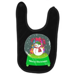 Snow Globe Funny Xmas Snowman Snowflakes Christmas Baby Bibs