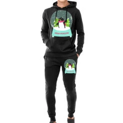 Snow Globe Penguin Christmas Tree Believe Xmas Gif Hoodie & Jogger Set