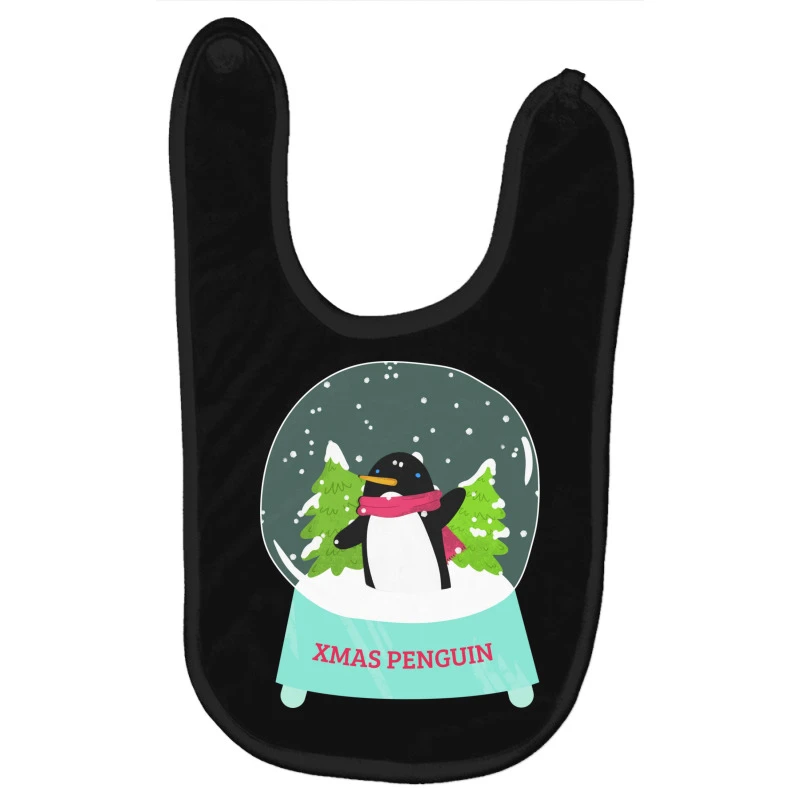 Snow Globe Penguin Christmas Tree Believe Xmas Gif Baby Bibs 3 Snow Globe Penguin Christmas Tree Believe Xmas Gif Baby Bibs