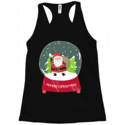 Snow Globe Santa Claus Christmas Tree Believe Xmas Racerback Tank -Noel Outfits Store pd.2527022303.45.25094022.s3.1 front black ffffff none x4.5y0 135 800x800 1