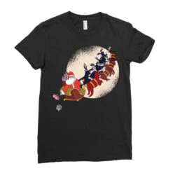 Santa Riding Reindeers Funny Christmas Xmas Matchi Ladies Fitted T-Shirt -Noel Outfits Store pd.2527027201.36.25095618.s3.1 front black ffffff none x0y0 154 800x800 1