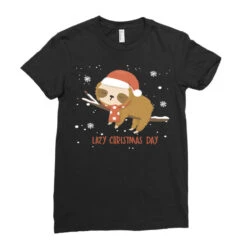 Santa Sloth Christmas Merry Slothmas Snowflake Ladies Fitted T-Shirt -Noel Outfits Store pd.2527027457.36.25097642.s3.1 front black ffffff none x0y0 154 800x800 1