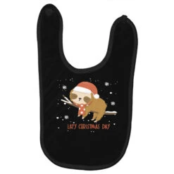 Santa Sloth Christmas Merry Slothmas Snowflake Baby Bibs