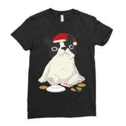 Santa English Bulldog Cookie Christmas Dog Lov Ladies Fitted T-Shirt -Noel Outfits Store pd.2527027713.36.25097650.s3.1 front black ffffff none x0y0 154 800x800 1