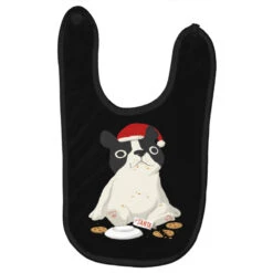 Santa English Bulldog Cookie Christmas Dog Lov Baby Bibs