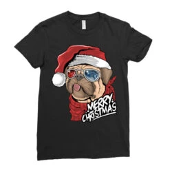 Santa Pug Christmas Merry Pugmas Dog Lover Xma Ladies Fitted T-Shirt 8 Santa Pug Christmas Merry Pugmas Dog Lover Xma Ladies Fitted T-Shirt -Noel Outfits Store pd.2527027838.36.25097646.s3.1 front black ffffff none x0y0 154 800x800 1