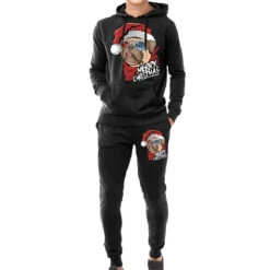 Santa Pug Christmas Merry Pugmas Dog Lover Xma Hoodie & Jogger Set