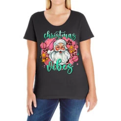 Christmas Vibes Santa Ladies Curvy T-Shirt