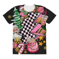 Pink Christmas Lightning Bolt All Over Women's T-shirt -Noel Outfits Store pd.2527036992.108.25097044.s3.1 front customized 111111 none x45ym4 294 800x800 1
