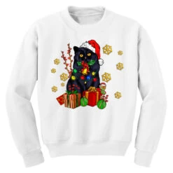 Black Cat Meowy Christmas Youth Sweatshirt -Noel Outfits Store pd.2527037512.52.25097038.s3.1 front white ffffff none x0y0 169 800x800 1