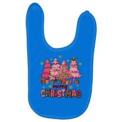 Pink Christmas Trees Baby Bibs